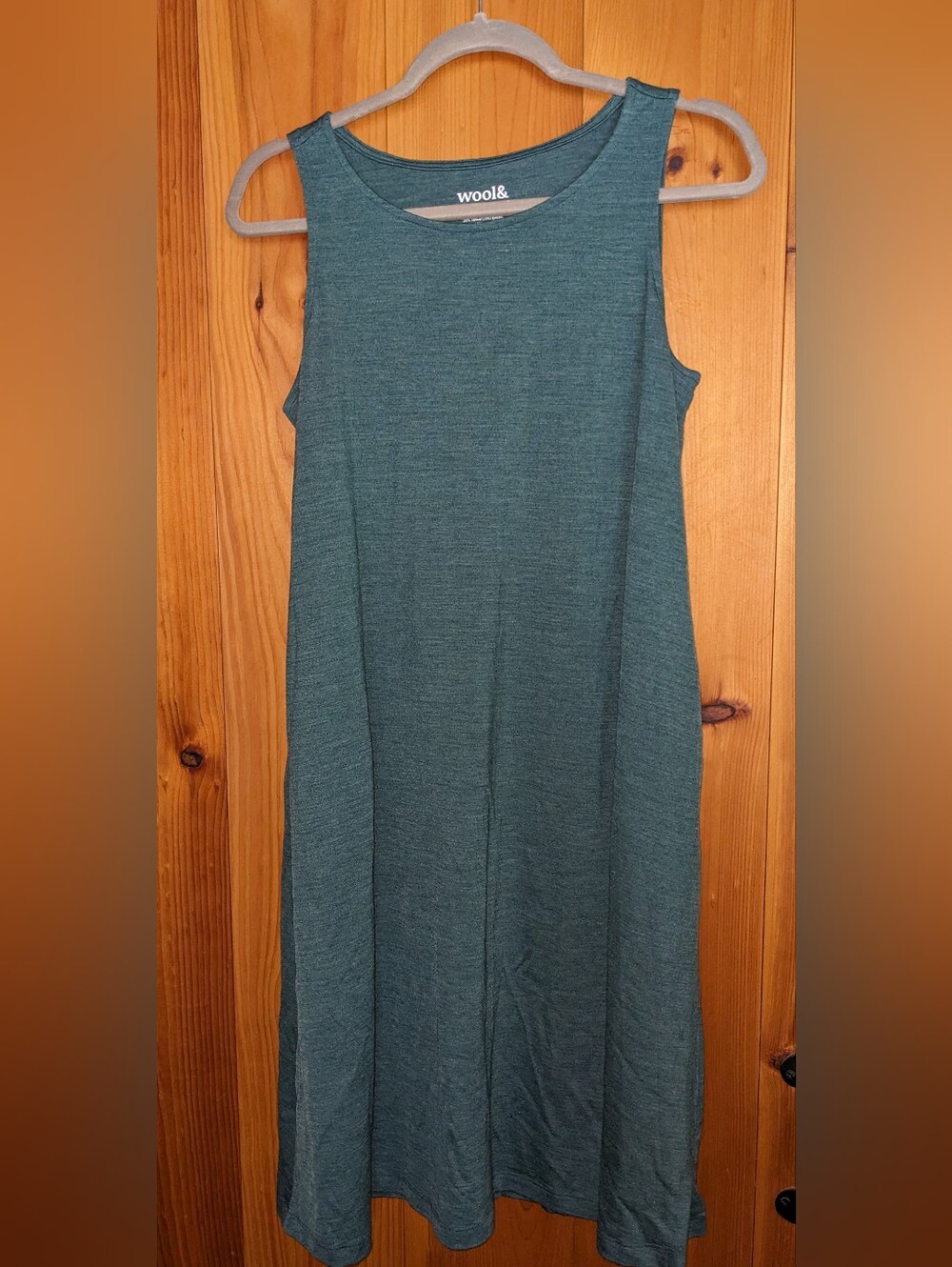 Wool& Wool Tencel blend Camellia Dress Long Medium Like New Teal